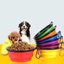 TPE dog bowl cat bowl wear-resistant and durable pet folding bowl travel outdoor drinking water feeding portable pet bowl