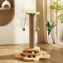 Durable Cat Scratching Board Sisal Scratching Board Funny Baseball Turntable Toy Pole Cat Climbing Frame Pet Household Items